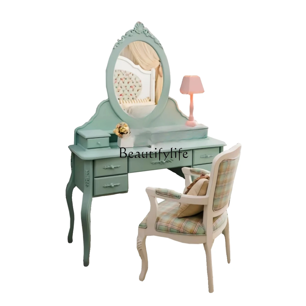 French retro solid wood dresser medieval light luxury princess makeup table European bedroom engraving
French retro solid wood dresser medieval light luxury princess makeup table European bedroom engraving