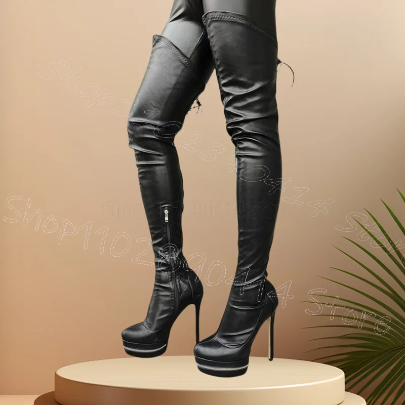 Black Zipper Design Round Toe Platform Boots Side Zipper Women Shoes Thin High Heels Sexy Party Dating 2025 Zapatos Para Mujere
Black Zipper Design Round Toe Platform Boots Side Zipper Women Shoes Thin High Heels Sexy Party Dating 2025 Zapatos Para Mujere