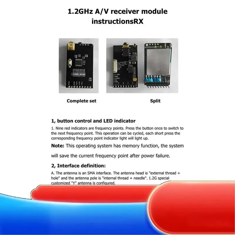 1.2G 1.3G Video Transmission Receiver Kit 9 Channel VRX For RC FPV Drone Aircraft Helicopter Model Parts-X65A
1.2G 1.3G Video Transmission Receiver Kit 9 Channel VRX For RC FPV Drone Aircraft Helicopter Model Parts-X65A