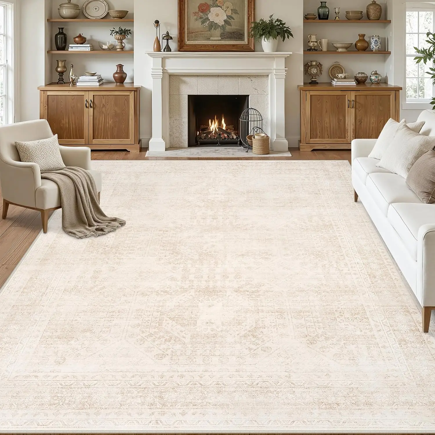 Vintage Boho Washable 8x10 Area Rug - Soft Low Pile, Non-Slip, Beige for Living Room, Bedroom, Dining
Vintage Boho Washable 8x10 Area Rug - Soft Low Pile, Non-Slip, Beige for Living Room, Bedroom, Dining