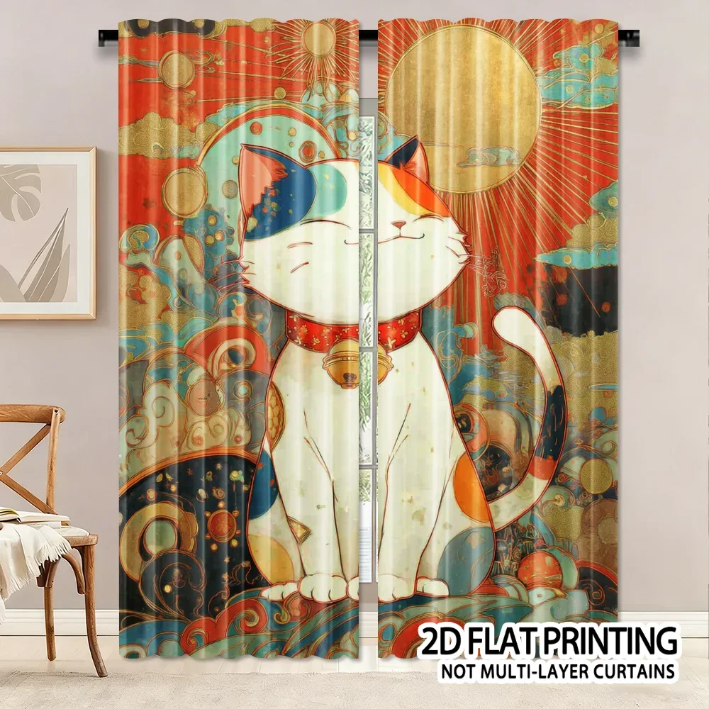 Cute Money-Drawing Cat Theme Print Drapes Room Darkening Window Curtains for Home Decor,Rod Pocket Blackout Curtains Bedroom
Cute Money-Drawing Cat Theme Print Drapes Room Darkening Window Curtains for Home Decor,Rod Pocket Blackout Curtains Bedroom