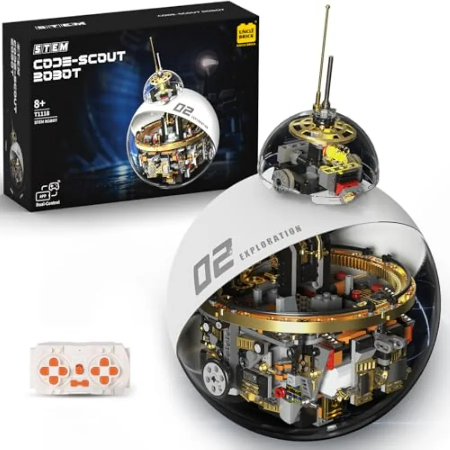 Sci-Fi Robot Building Set Programmable Rolling Sphere Robot with Remote Control STEM Building Kit for Boys 8-12 Teens Adults Fu
Sci-Fi Robot Building Set Programmable Rolling Sphere Robot with Remote Control STEM Building Kit for Boys 8-12 Teens Adults Fu