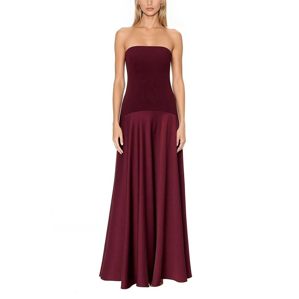 Mermaid Evening Dress Long Strapless Sleeveless Backless Formal Evening Gowns for Women 2025 Trumpet Burgundy Simple Prom Dresse
Mermaid Evening Dress Long Strapless Sleeveless Backless Formal Evening Gowns for Women 2025 Trumpet Burgundy Simple Prom Dresse