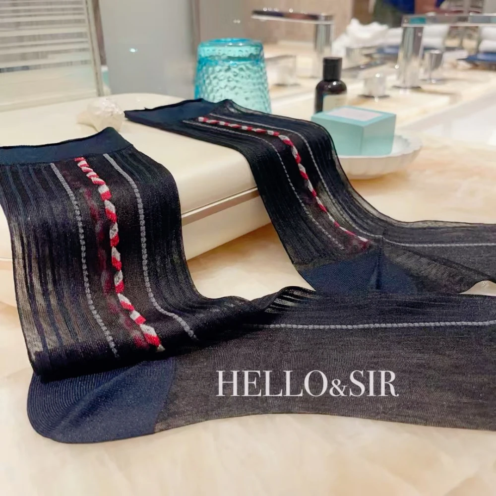 Summer Socks Men Vintage Sexy Vertical Stripes Pattern Solid Color Thin Dress Suit Socks High Quality Invisible Business Socks
Summer Socks Men Vintage Sexy Vertical Stripes Pattern Solid Color Thin Dress Suit Socks High Quality Invisible Business Socks
