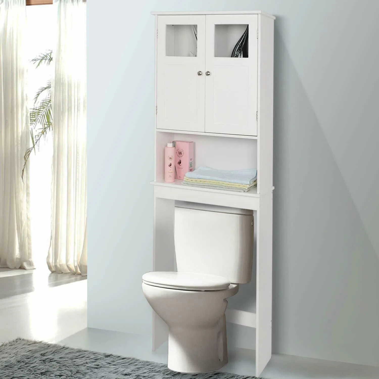 Over The Toilet Storage Cabinet Small Freestanding Space Saver Adjustable Shelf
Over The Toilet Storage Cabinet Small Freestanding Space Saver Adjustable Shelf