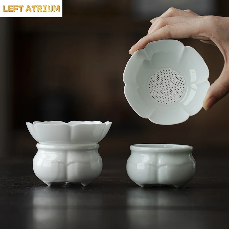 Ceramic tea leak Kung Fu tea set accessories White porcelain tea residue filter complete set of ornaments
Ceramic tea leak Kung Fu tea set accessories White porcelain tea residue filter complete set of ornaments