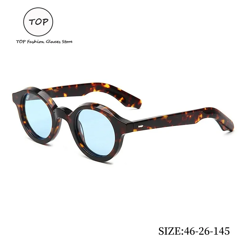 New Retro Tortoiseshell Frame Round Sunglasses Women Men TOP Brand Handmade Acetate Fashion Light Blue Lens Eyewear 46-26-145
New Retro Tortoiseshell Frame Round Sunglasses Women Men TOP Brand Handmade Acetate Fashion Light Blue Lens Eyewear 46-26-145