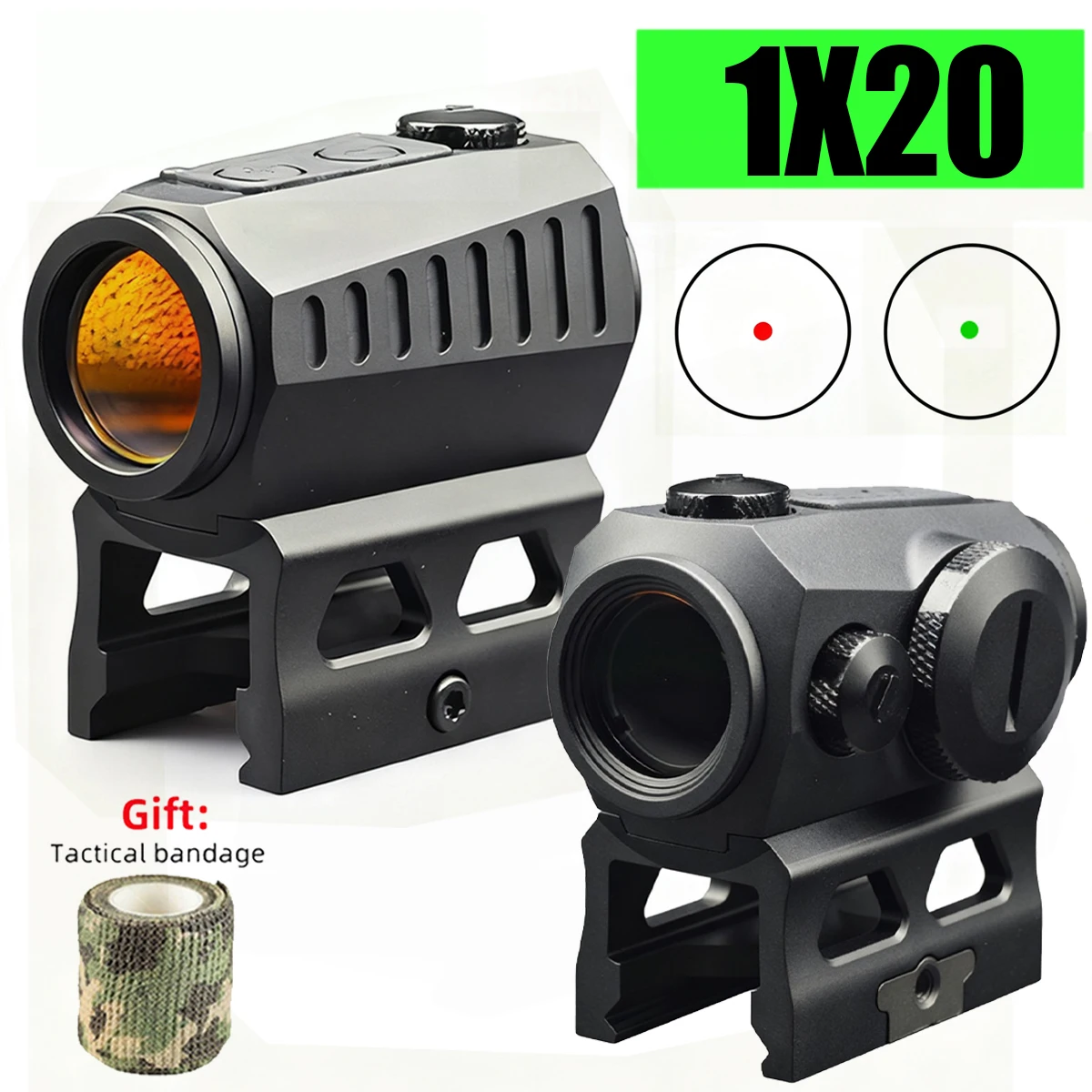 Tactica 1x20 2MOA Optics Red Green Dot Sight Hunting Riflescope with Equipped with High and Low Bases Sports Wake-up Function
Tactica 1x20 2MOA Optics Red Green Dot Sight Hunting Riflescope with Equipped with High and Low Bases Sports Wake-up Function