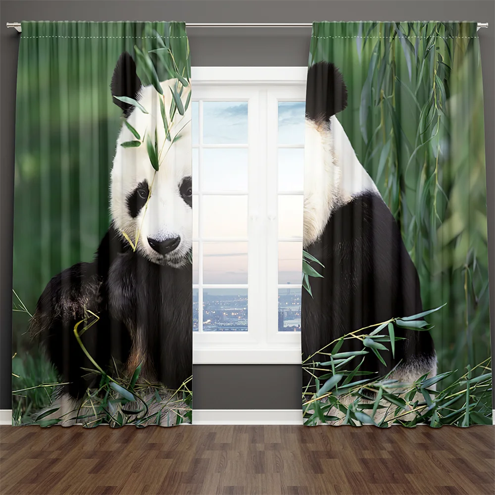 3D Print Modern Cartoon Cute Panda Series Green Leaves 2 Pieces Thin Shading Curtain Living Room Bedroom Home Decor Hook 
3D Print Modern Cartoon Cute Panda Series Green Leaves 2 Pieces Thin Shading Curtain Living Room Bedroom Home Decor Hook
