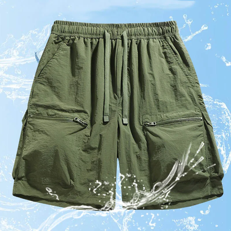 Men's Quick Dry Cargo Shorts Elastic Waist Drawstring Casual Shorts Zipper Pockets Summer Outdoor Hiking Streetwear Beach Shorts
Men's Quick Dry Cargo Shorts Elastic Waist Drawstring Casual Shorts Zipper Pockets Summer Outdoor Hiking Streetwear Beach Shorts