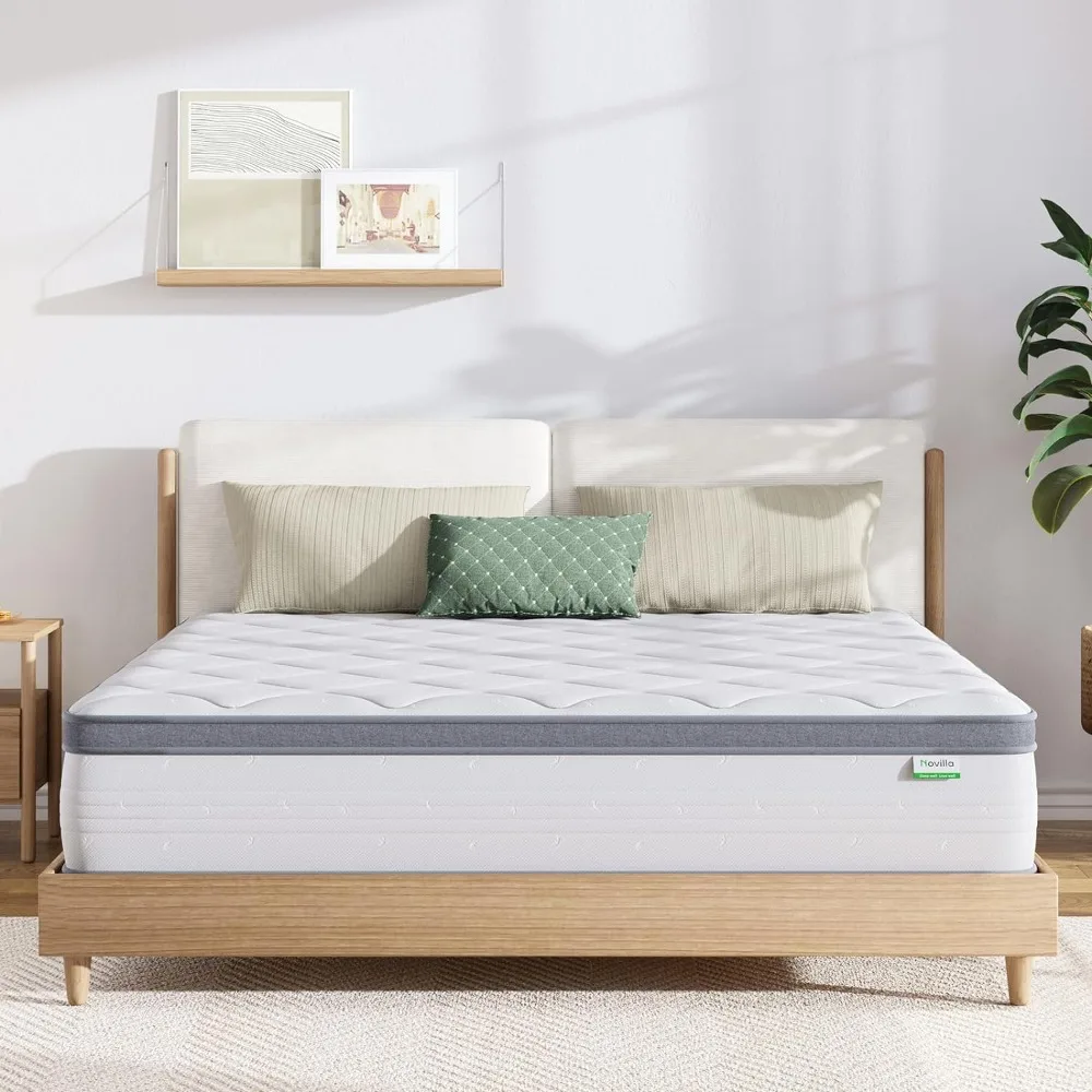 12 Inch Hybrid Mattress with Comfort Foam, Innerspring Pillow Top in A Box, King Size Mattress for Pressure & Pain Relief
12 Inch Hybrid Mattress with Comfort Foam, Innerspring Pillow Top in A Box, King Size Mattress for Pressure & Pain Relief