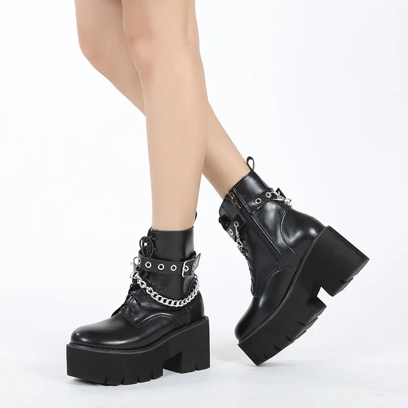 8cm Gothic Style Black Woman Boots Fashion Cosyplay Shoes Block Heel Woman Shoes Ankle Boots Platform Great Quality Big Size
8cm Gothic Style Black Woman Boots Fashion Cosyplay Shoes Block Heel Woman Shoes Ankle Boots Platform Great Quality Big Size