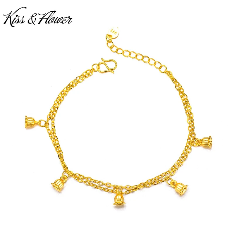 KISS&FLOWER Gold Flower Valley Lily Bracelets For Women Female Wedding Party Birthday Christmas Bride Mother Girl Gifts BR308
KISS&FLOWER Gold Flower Valley Lily Bracelets For Women Female Wedding Party Birthday Christmas Bride Mother Girl Gifts BR308