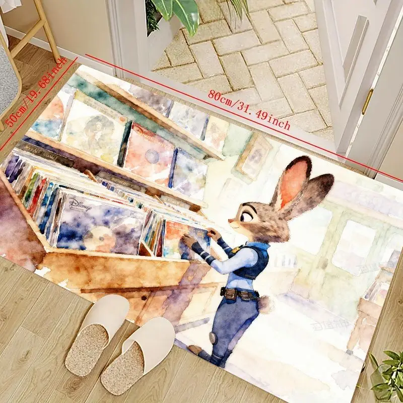 1 шт. Disney Zootopia Judy Hopps акварельный художественный напольный коврик, милый мультяшный кролик детективная сцена коврик для гостиной спальни Ki 
1 шт. Disney Zootopia Judy Hopps акварельный художественный напольный коврик, милый мультяшный кролик детективная сцена коврик для гостиной спальни Ki