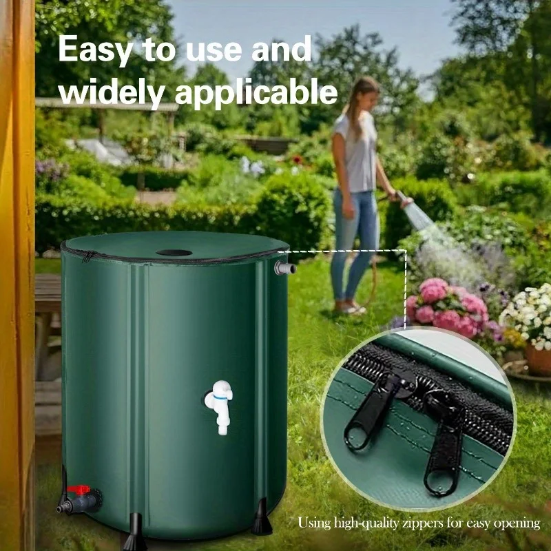 Foldable Rainwater Collection Barrel with Dual Spouts & Filter, Garden Water Storage Tank, Outdoor Utility with Flexible Nozzle
Foldable Rainwater Collection Barrel with Dual Spouts & Filter, Garden Water Storage Tank, Outdoor Utility with Flexible Nozzle