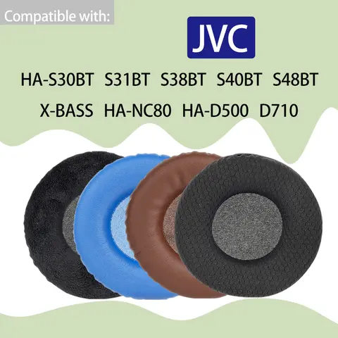 Black Earpads for JVC HA-S30BT S31BT S38BT S40BT S48BT Headphones X-BASS Ear Cushions NC80 D500 D710 Headset Pads Foam Cover