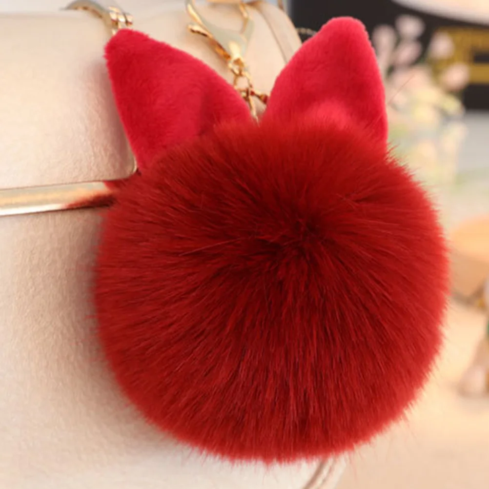 Wine Red Pom Pom Keychain Rabbit Ear Keyring Bag Charm Exquisite Workmanship Multiple Occasions Gift Women Girls
Wine Red Pom Pom Keychain Rabbit Ear Keyring Bag Charm Exquisite Workmanship Multiple Occasions Gift Women Girls