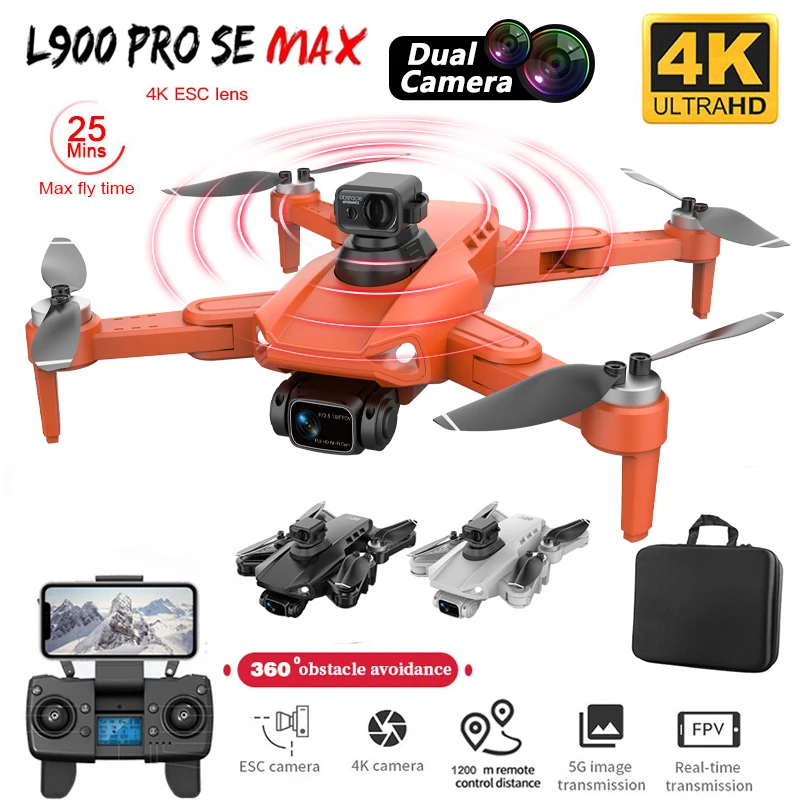 L900 Pro SE MAX Drone 4K Professional With Camera 5G WIFI 360 Obstacle Avoidance FPV Brushless Motor RC Quadcopter Mini Dron
L900 Pro SE MAX Drone 4K Professional With Camera 5G WIFI 360 Obstacle Avoidance FPV Brushless Motor RC Quadcopter Mini Dron