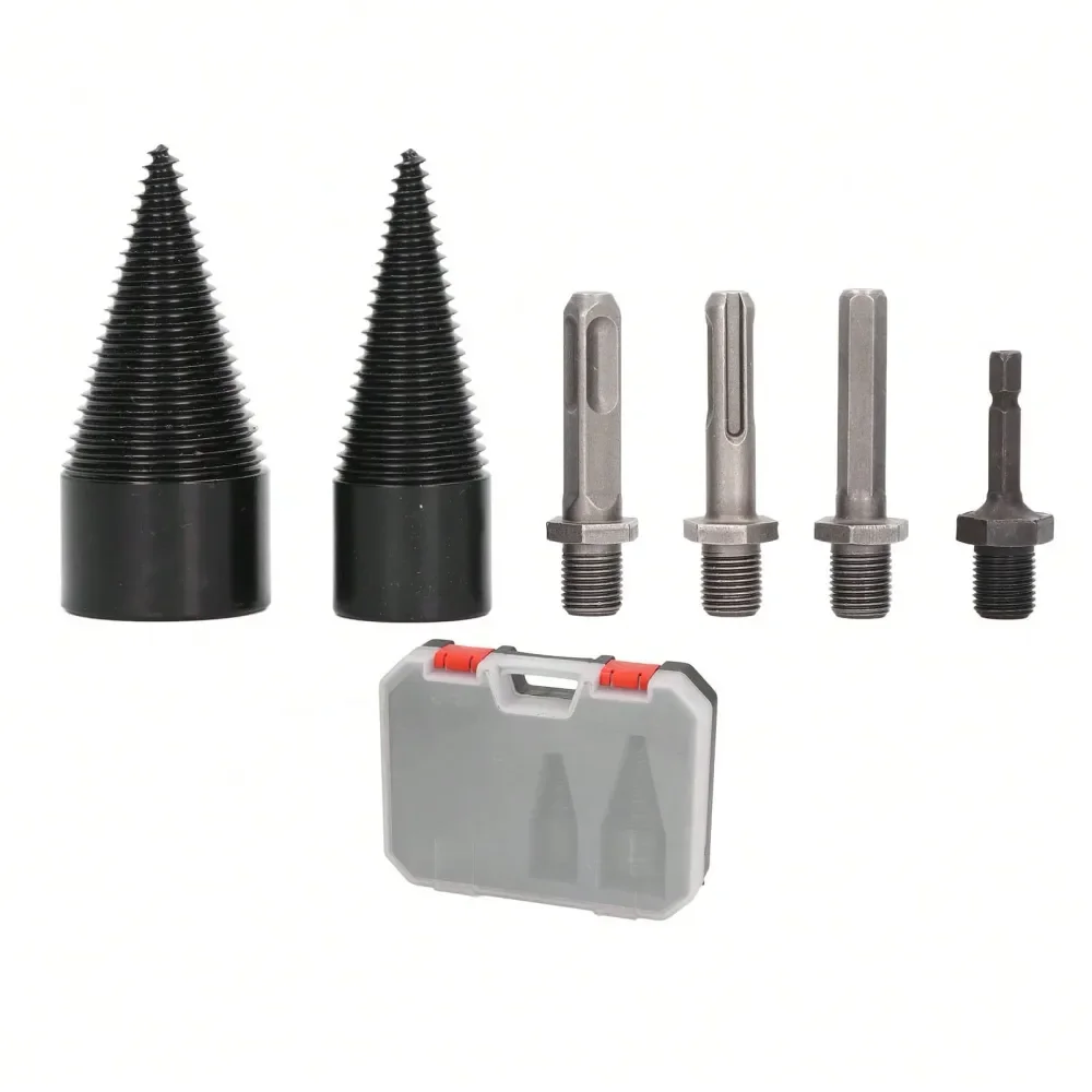 Coated Wood Splitting Drill Bit Kit, 2Size Carbon Steel Splitter Bits With 4 Shank Adapters Storage Case, For Outdoor Camping H
Coated Wood Splitting Drill Bit Kit, 2Size Carbon Steel Splitter Bits With 4 Shank Adapters Storage Case, For Outdoor Camping H