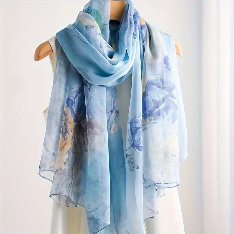 Lightweight 100% Mulberry Silk Chiffon Scarf for Women Oblong Shawl Neck Scarf Beach Wrap Headscarf Gift Pack Sky Blue Floral
Lightweight 100% Mulberry Silk Chiffon Scarf for Women Oblong Shawl Neck Scarf Beach Wrap Headscarf Gift Pack Sky Blue Floral