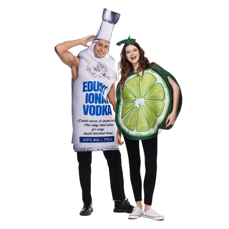 2 Pcs Couples Adults Vodka Bottle and Lime Slice Drink Suit Halloween Costumes Women and Men Food Drinks Party Cosplay Carnival
2 Pcs Couples Adults Vodka Bottle and Lime Slice Drink Suit Halloween Costumes Women and Men Food Drinks Party Cosplay Carnival