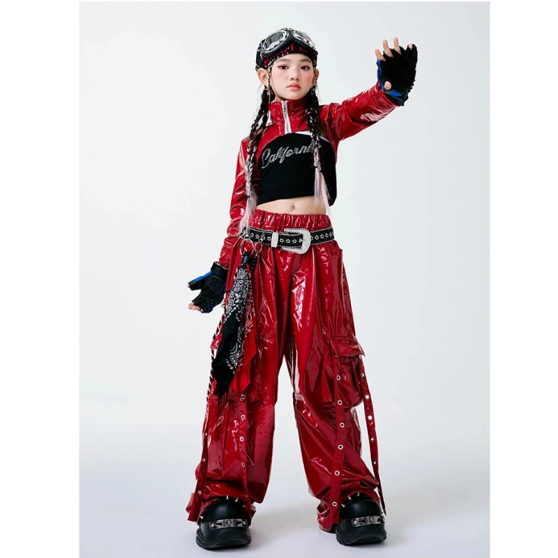 Girl's Jazz Dance Performance Costume Hip-hop Street Dance Shiny Leather Performance Costume Girl Group Runway Fashion Costume
Girl's Jazz Dance Performance Costume Hip-hop Street Dance Shiny Leather Performance Costume Girl Group Runway Fashion Costume
