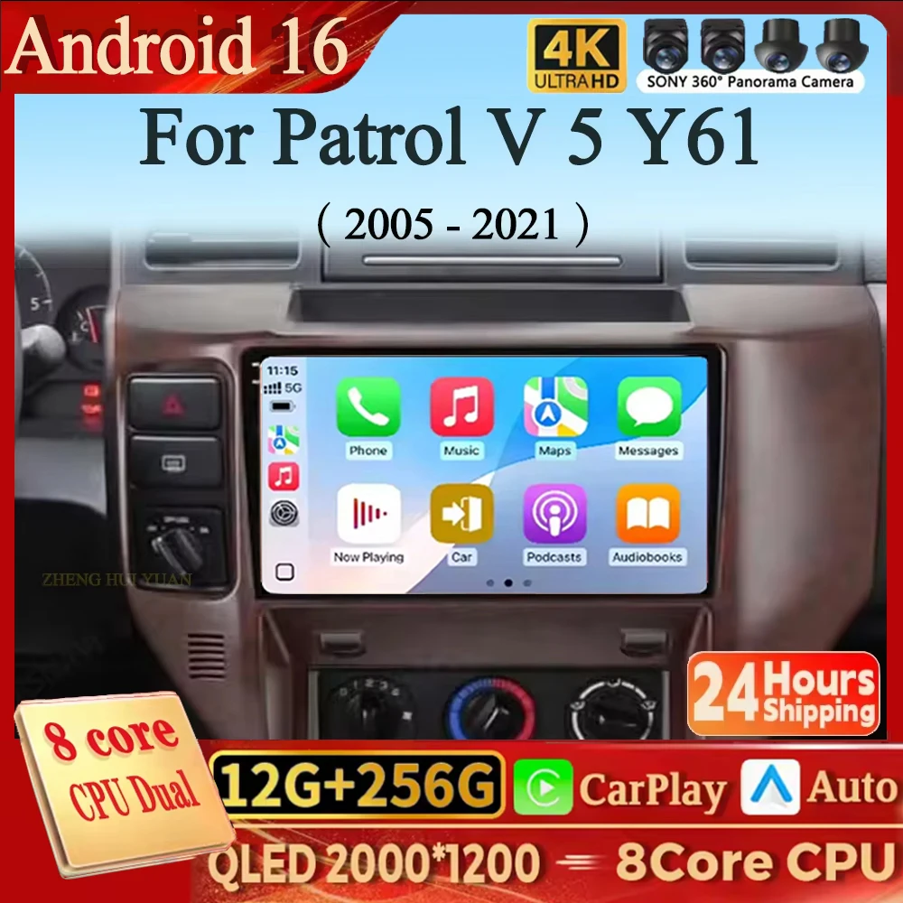 Android 16 Carplay Android Auto For Nissan Patrol V 5 Y61 2005 - 2021 Car Multimedia Radio Video Player 4G WIFI GPS Screen Suppo
Android 16 Carplay Android Auto For Nissan Patrol V 5 Y61 2005 - 2021 Car Multimedia Radio Video Player 4G WIFI GPS Screen Suppo