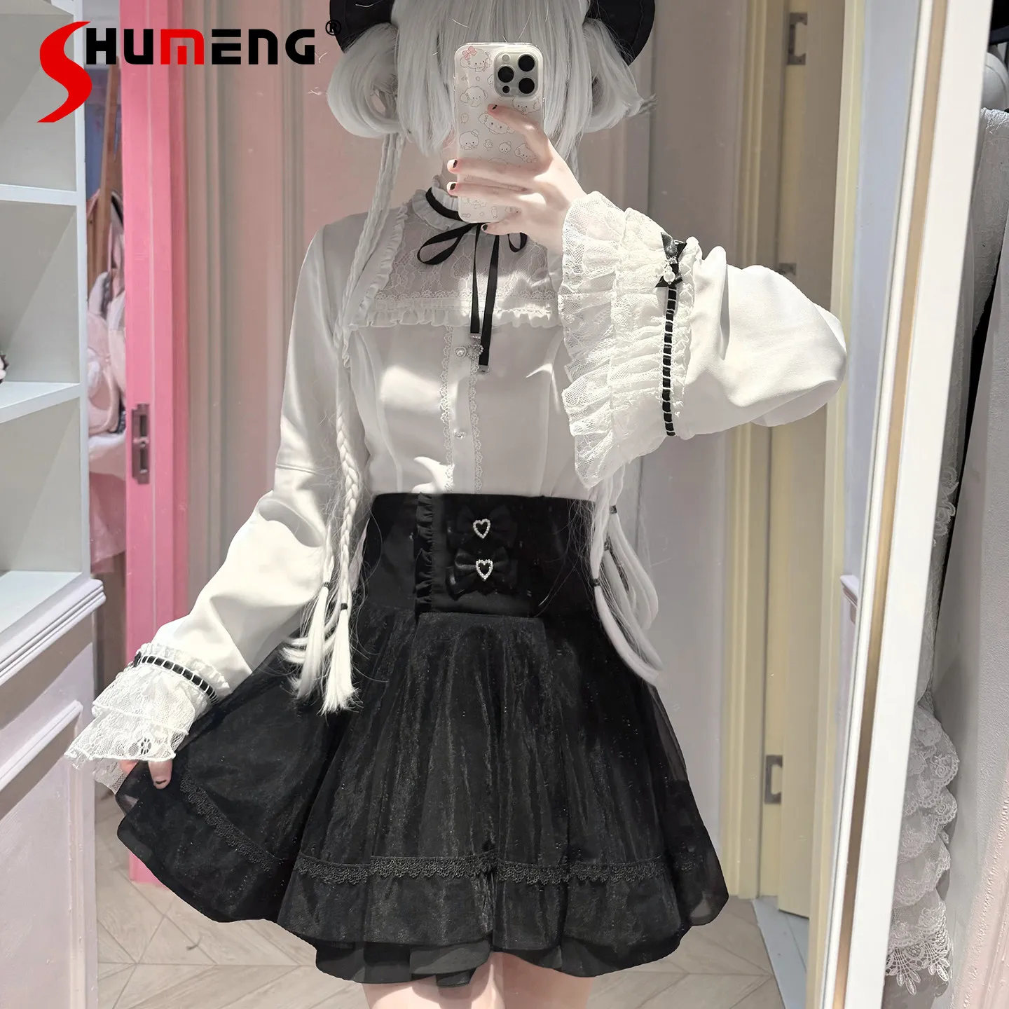Original Subculture Gothic Large Size Lolita Skirt Set Spring Summer New Women's Clothes Horn Sleeves Shirt Short Skirt Outfit
Original Subculture Gothic Large Size Lolita Skirt Set Spring Summer New Women's Clothes Horn Sleeves Shirt Short Skirt Outfit