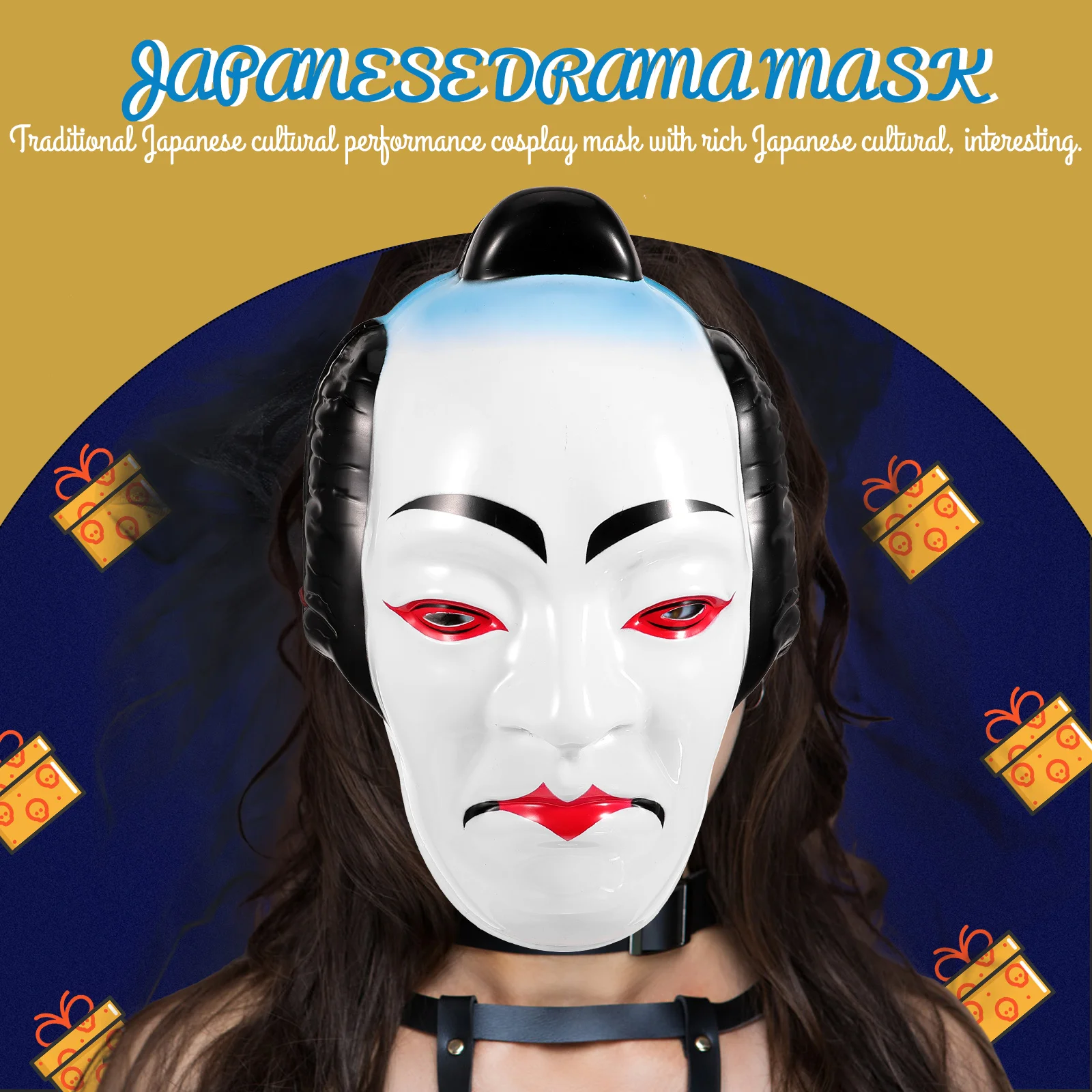 Japanese Cosplay Performance Drama Cosplay Costume Prop Mask Prop Traditional Japanese Cultural Design Reusable Mysterious
Japanese Cosplay Performance Drama Cosplay Costume Prop Mask Prop Traditional Japanese Cultural Design Reusable Mysterious