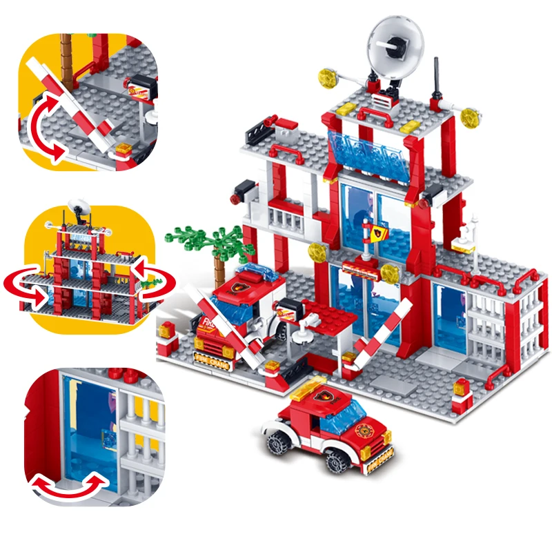City Red Fire Station Building Blocks, City Car Building Blocks, Holiday Gifts for Family Members
City Red Fire Station Building Blocks, City Car Building Blocks, Holiday Gifts for Family Members