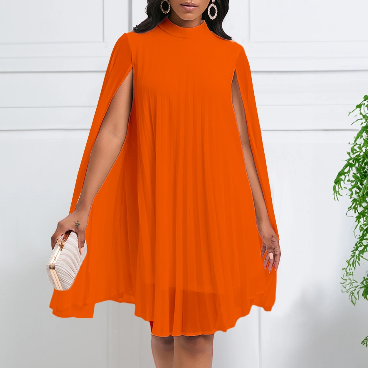 Summer Elegant Chiffon Cloak Bat Sleeve A-Line Mini Dress Women Business Party Elegant Evening Dresses
Summer Elegant Chiffon Cloak Bat Sleeve A-Line Mini Dress Women Business Party Elegant Evening Dresses