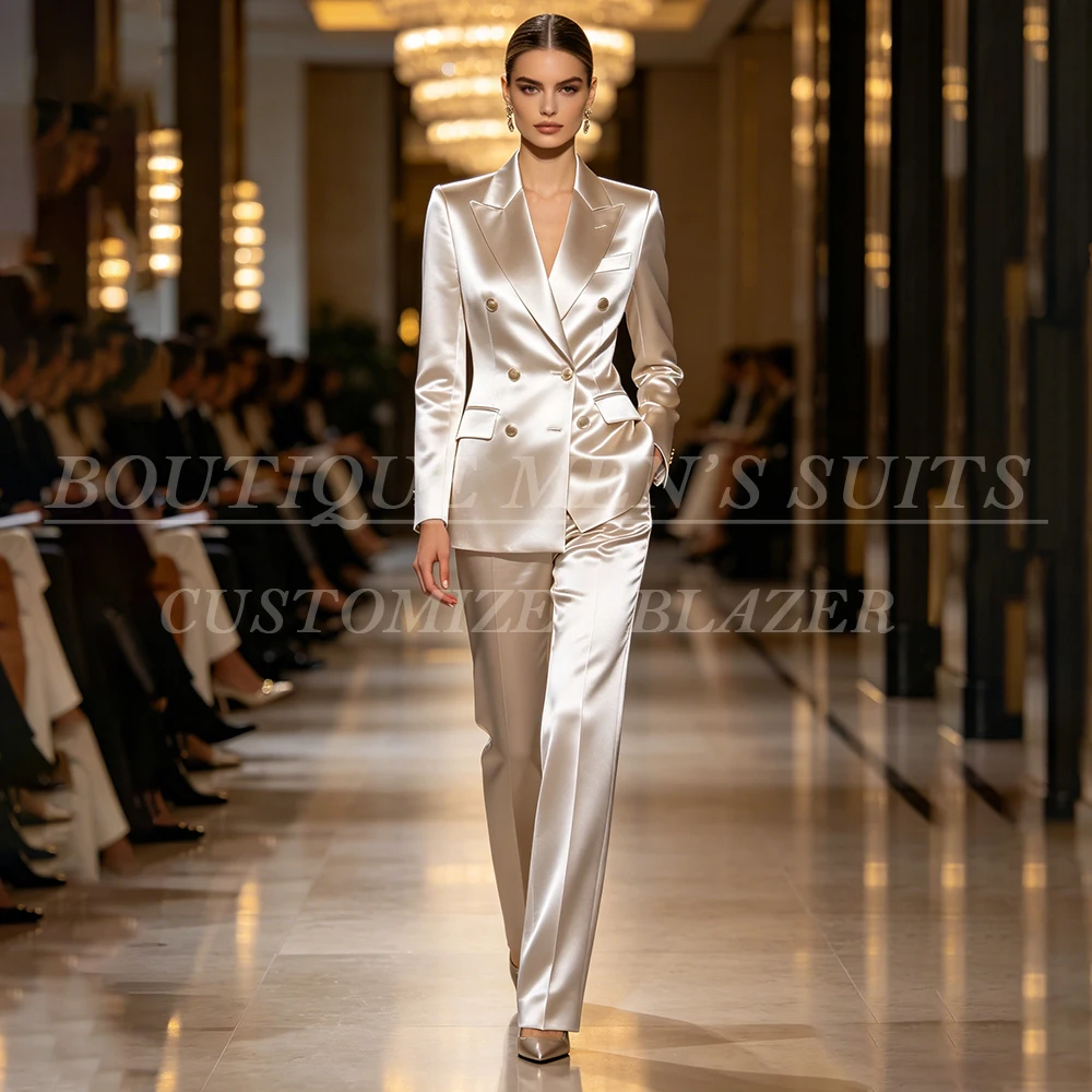 Evening Women's Suits 2 Piece Jacket Pants High Quality Double Breasted Blazer Slim Fit Customized Office Lady Clothing
Evening Women's Suits 2 Piece Jacket Pants High Quality Double Breasted Blazer Slim Fit Customized Office Lady Clothing