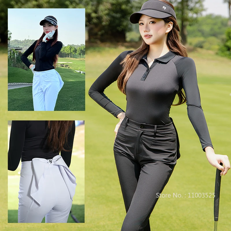 SG Golf Wear for Women Long-sleeved Top Ice Silk Sunscreen Polo Shirt High Waist Big Bow Trousers Flared Slim Golf Pants XS-XL
SG Golf Wear for Women Long-sleeved Top Ice Silk Sunscreen Polo Shirt High Waist Big Bow Trousers Flared Slim Golf Pants XS-XL
