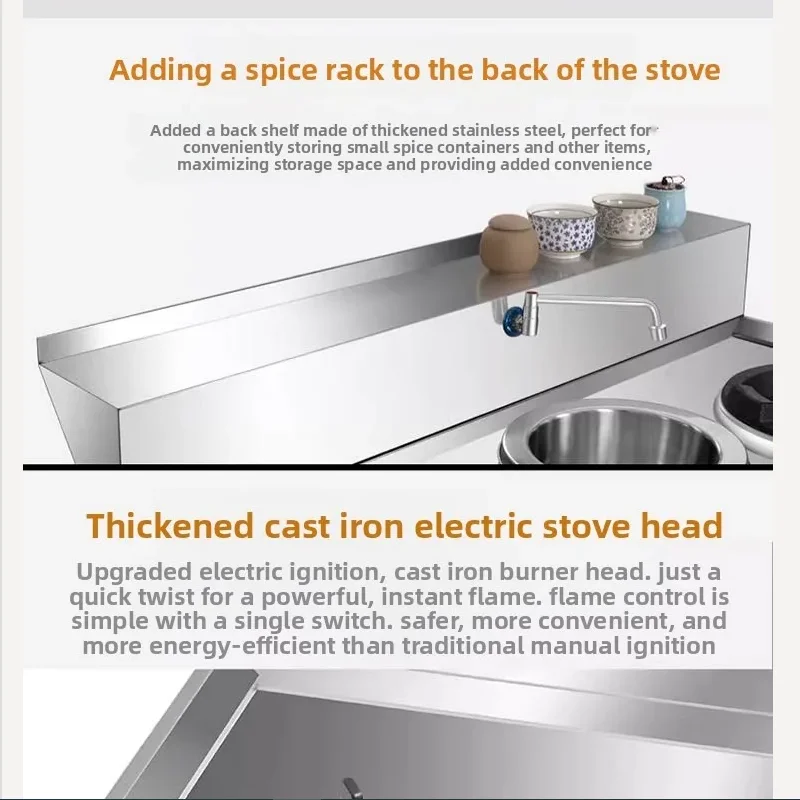 Stainless Steel Fierce Fire Stove Commercial Restaurant Frying Stove with Flameout Protection Liquefied Gas Cooktop Customized
Stainless Steel Fierce Fire Stove Commercial Restaurant Frying Stove with Flameout Protection Liquefied Gas Cooktop Customized