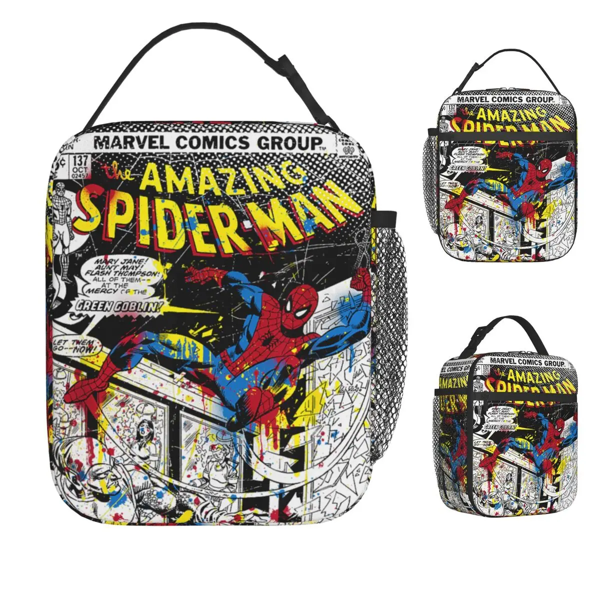 Spider Man Classic Paint Splat Comic Lunch Bag For Child Lunch Box Picnic Cooler Bag Convenient Oxford Thermal Tote Handbags
Spider Man Classic Paint Splat Comic Lunch Bag For Child Lunch Box Picnic Cooler Bag Convenient Oxford Thermal Tote Handbags