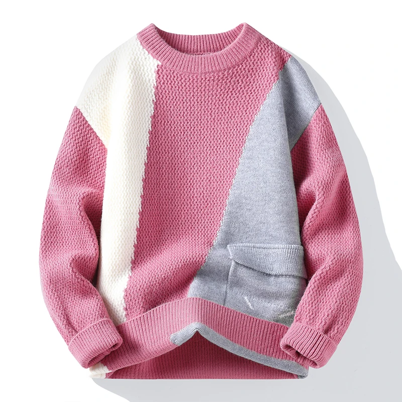 2025 autumn and winter new men's high-quality fashionable casual color blocked round neck sweater base sweater pullover
2025 autumn and winter new men's high-quality fashionable casual color blocked round neck sweater base sweater pullover