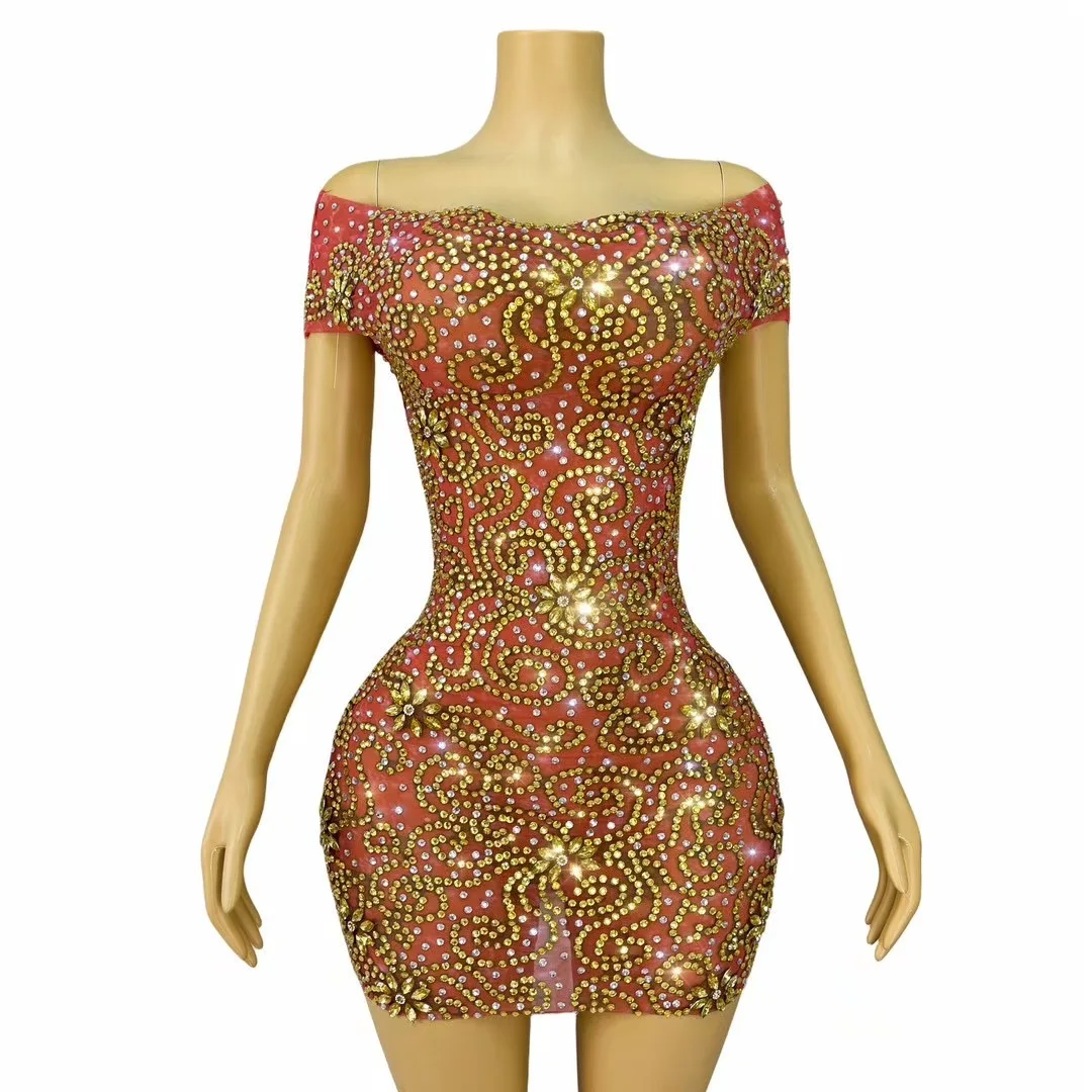Sparkly Rhinestone Mini Dress Women Sexy Off Shoulder Mesh Stretch Dresses Celebrate Birthday Club Outfit Hotwife Stage Costume
Sparkly Rhinestone Mini Dress Women Sexy Off Shoulder Mesh Stretch Dresses Celebrate Birthday Club Outfit Hotwife Stage Costume