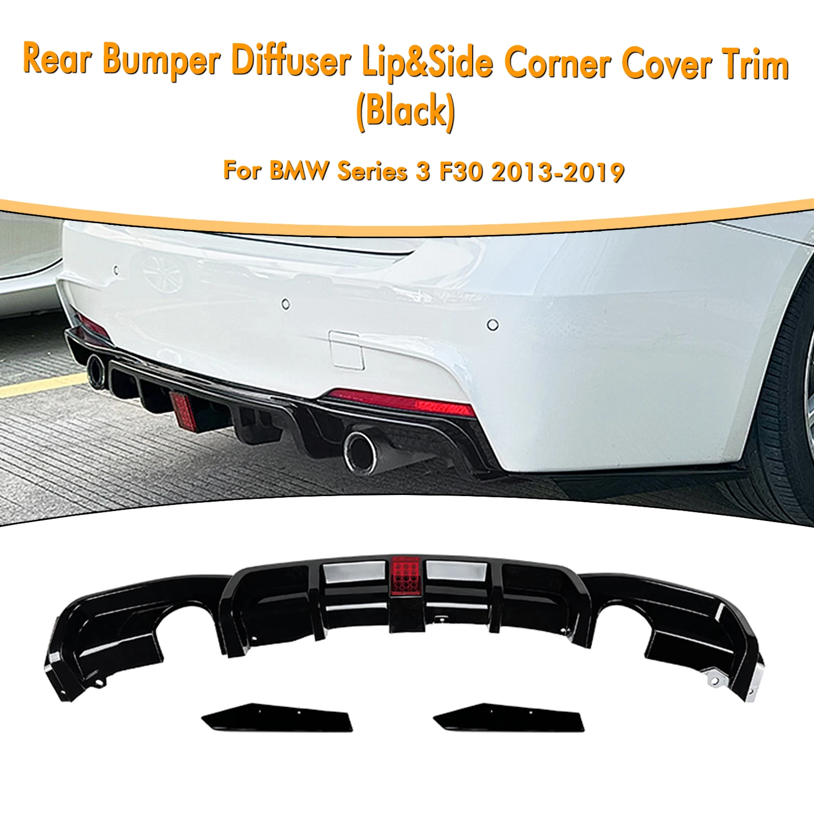 For BMW F30 3-Series M-Sport 2013-2019 Rear Bumper Diffuser Lip Gloss Black Tail Boot Spoiler Plate Body Protector Bracket Kit
For BMW F30 3-Series M-Sport 2013-2019 Rear Bumper Diffuser Lip Gloss Black Tail Boot Spoiler Plate Body Protector Bracket Kit