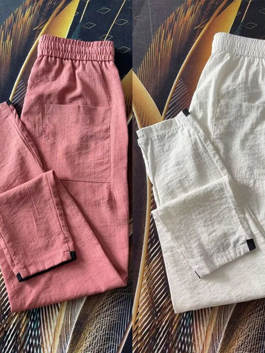 Summer Thin Cotton Linen Elastic Casual Pants Men's Trendy Loose Slimming Small Foot Pants Clean Version Color Cuffed P...
Summer Thin Cotton Linen Elastic Casual Pants Men's Trendy Loose Slimming Small Foot Pants Clean Version Color Cuffed P...