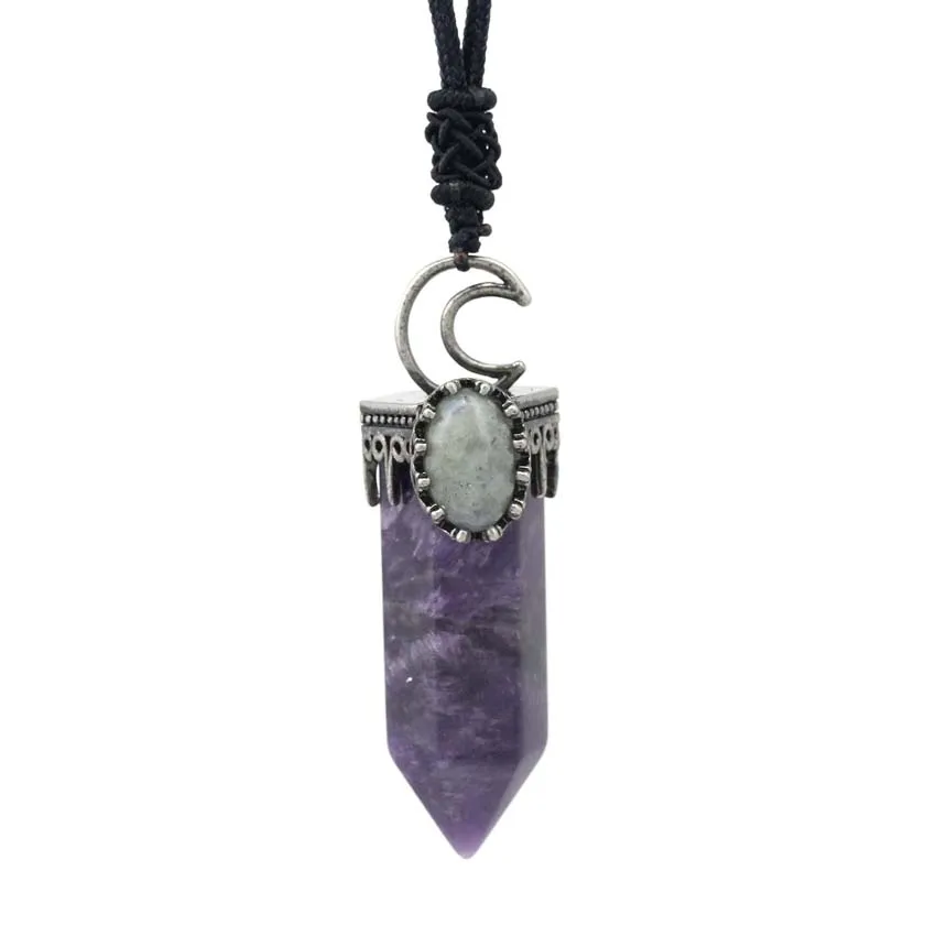 Crystal Hexagon Stone Pendant Necklace For Women Natural Amethyst Rose Quartz Braided Rope Adjustable Pendant Necklace Jewelry
Crystal Hexagon Stone Pendant Necklace For Women Natural Amethyst Rose Quartz Braided Rope Adjustable Pendant Necklace Jewelry