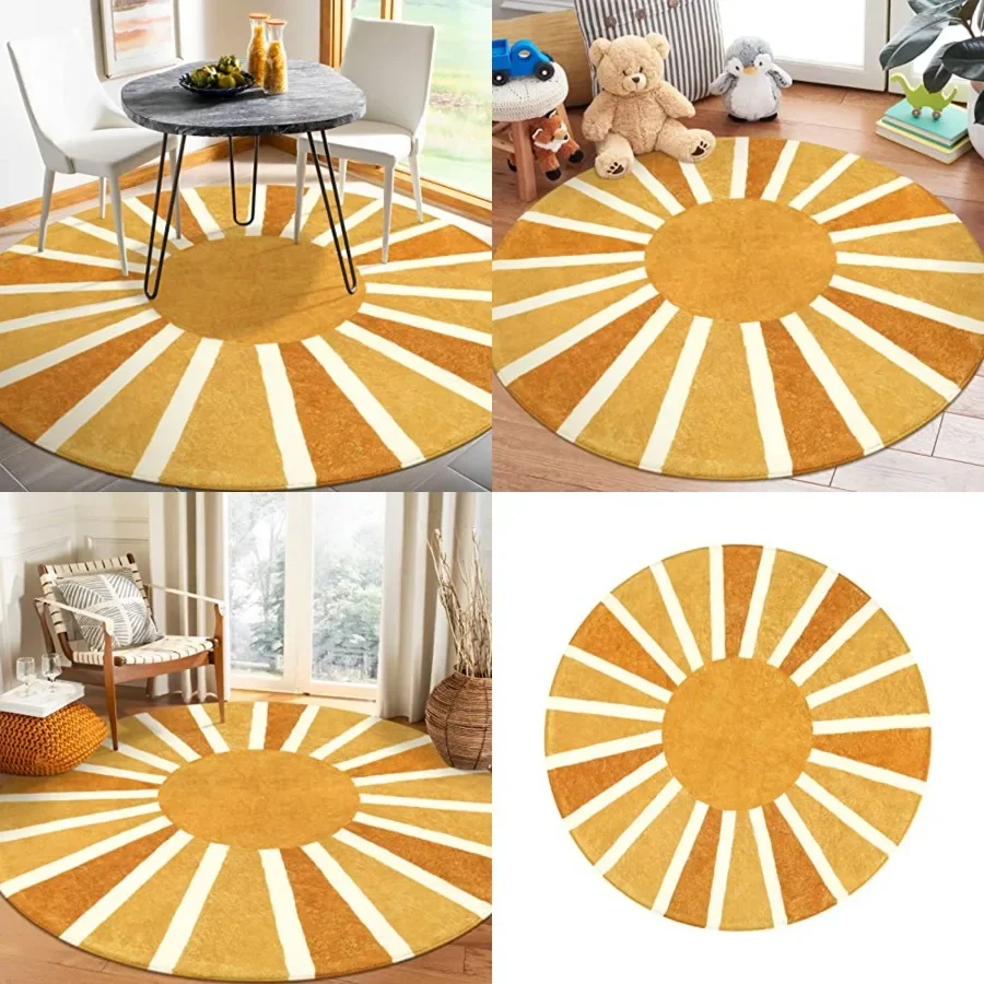 Boho Round Rugs - 4Feet Washable Non-Slip Small Round Area Rug Throw Soft Sofa Nursery Room Rug Print Distressed Round Carpet f
Boho Round Rugs - 4Feet Washable Non-Slip Small Round Area Rug Throw Soft Sofa Nursery Room Rug Print Distressed Round Carpet f