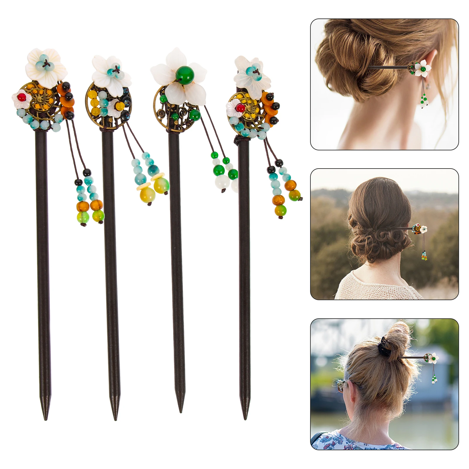 4pcs Hair Sticks for Buns Long Hair Chopsticks Women Hanfu Barrettes Dangle Bun Style Wood Accessories Safe Wear Resistant
4pcs Hair Sticks for Buns Long Hair Chopsticks Women Hanfu Barrettes Dangle Bun Style Wood Accessories Safe Wear Resistant