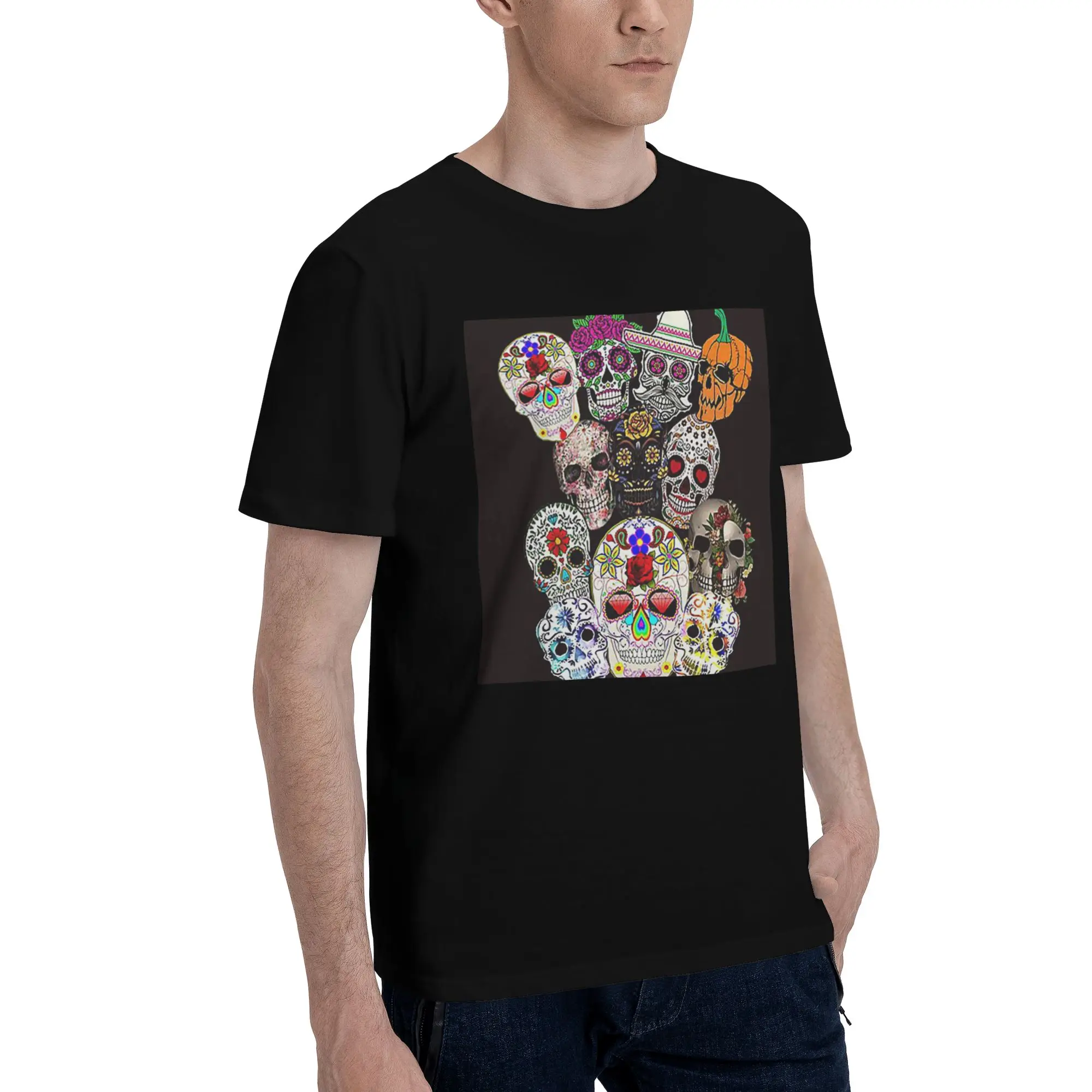 Day of the Dead Art Mexican Sugar Skull Men T-Shirt Plus Size T Shirts Men's Round Neck Cotton Tees Short Summer Male
Day of the Dead Art Mexican Sugar Skull Men T-Shirt Plus Size T Shirts Men's Round Neck Cotton Tees Short Summer Male