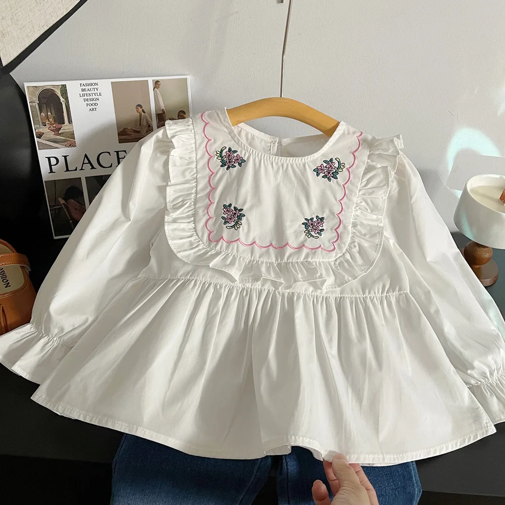 2025 New Autumn Kids Girls Korean Style Embroidered Cotton Blouse Cute Round Neck Floral Top Toddler Baby Shirt Age 2-8 Years
2025 New Autumn Kids Girls Korean Style Embroidered Cotton Blouse Cute Round Neck Floral Top Toddler Baby Shirt Age 2-8 Years
