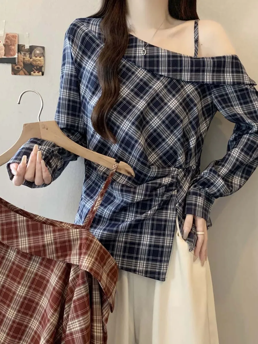 Женская рубашка в клетку больших размеров в корейском стиле, приталенная, с длинным рукавом, с завышенной талией, модный дизайн
Женская рубашка в клетку больших размеров в корейском стиле, приталенная, с длинным рукавом, с завышенной талией, модный дизайн