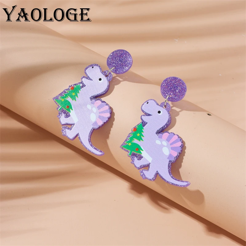 YAOLOGE Acrylic Creative Purple Dinosaur Pendant Earrings For Women Girl New Fashion Ear Jewelry Holidays Christmas Gift Party 
YAOLOGE Acrylic Creative Purple Dinosaur Pendant Earrings For Women Girl New Fashion Ear Jewelry Holidays Christmas Gift Party