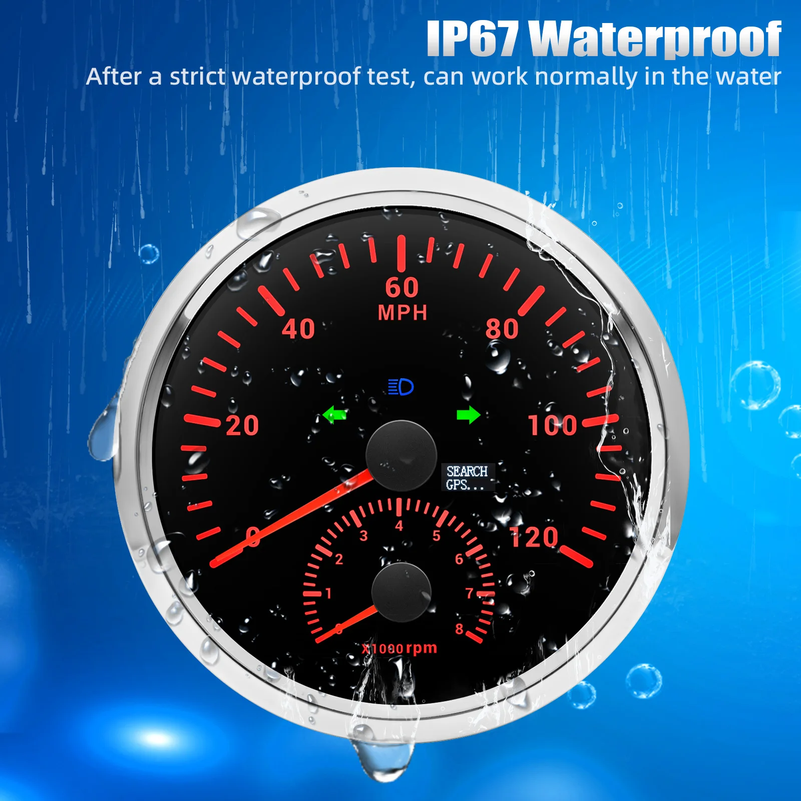 2 IN 1 Multi-Meter 110mm Gauge 120KMH,200KMH,160MPH GPS Speedometer Gauge+Tachometer 8000RPM with Antenna Turn Light High Beam
2 IN 1 Multi-Meter 110mm Gauge 120KMH,200KMH,160MPH GPS Speedometer Gauge+Tachometer 8000RPM with Antenna Turn Light High Beam