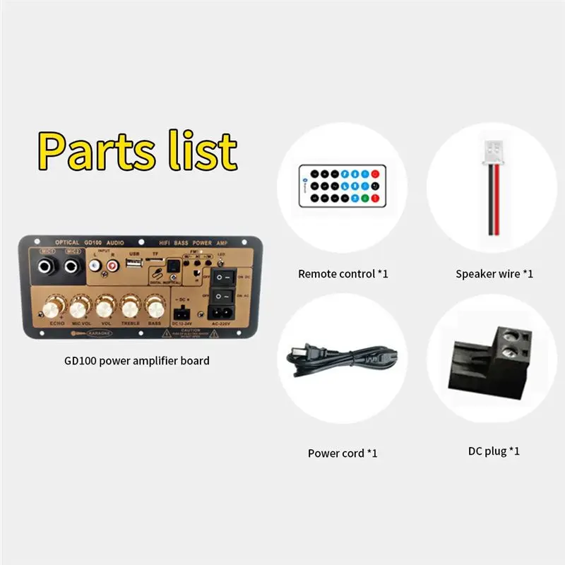 A33T-GD100 Bluetooth Amplifier Board With Optical Audio Input Hifi Karaoke Amplifier Home/Car Amplifier Board Easy To Use (US Pl
A33T-GD100 Bluetooth Amplifier Board With Optical Audio Input Hifi Karaoke Amplifier Home/Car Amplifier Board Easy To Use (US Pl