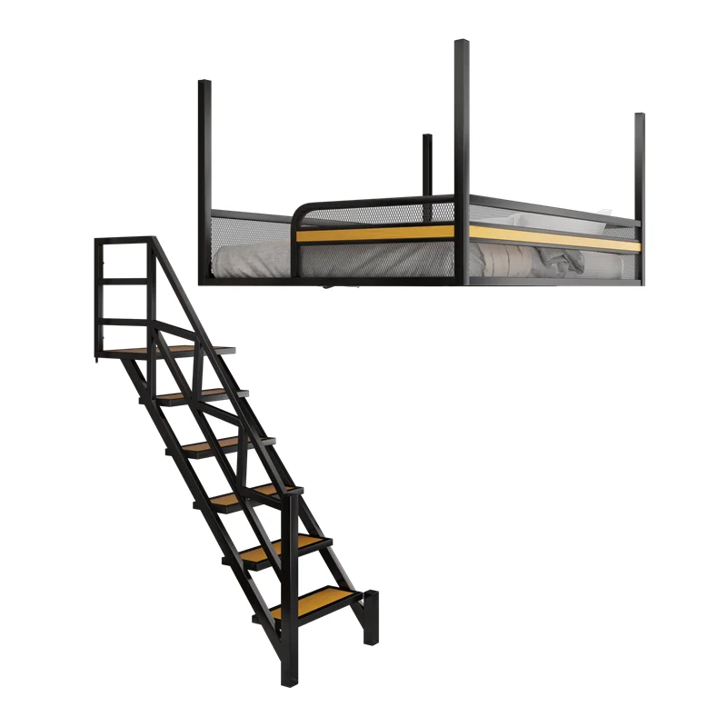 Wrought iron elevated bed loft hanging space saving iron frame Nordic small apartment hammock duplex second floor
Wrought iron elevated bed loft hanging space saving iron frame Nordic small apartment hammock duplex second floor