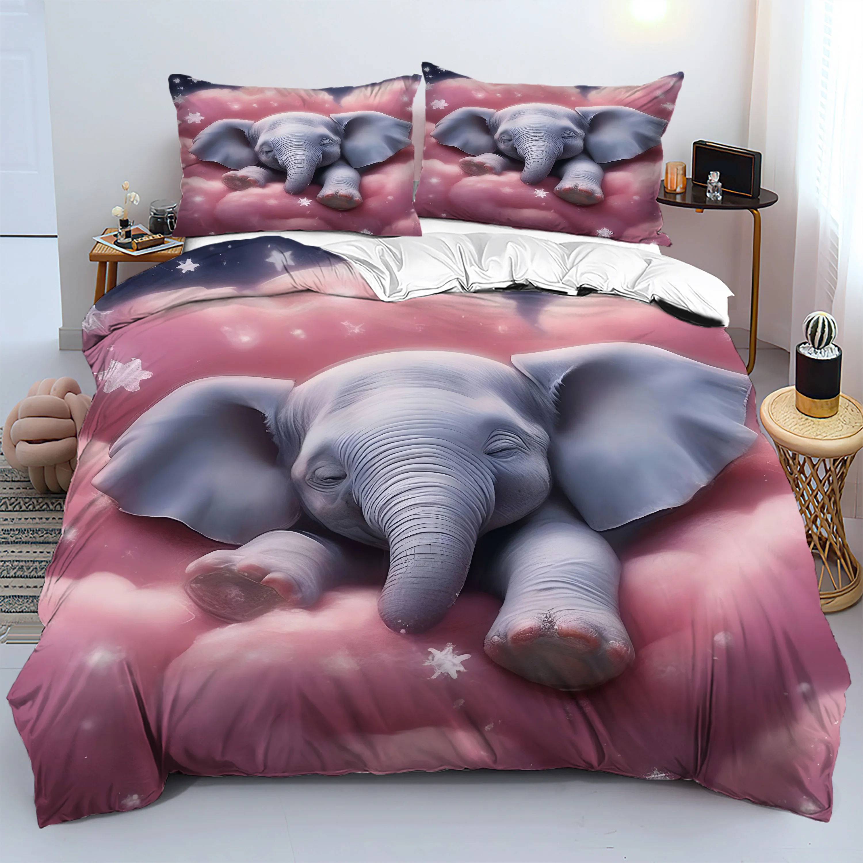 Cute little elephant 3d Printed Duvet Cover King Queen Size Wildlife Theme Bedding set Soft Comfortable Quilt Cover Pillowcases
Cute little elephant 3d Printed Duvet Cover King Queen Size Wildlife Theme Bedding set Soft Comfortable Quilt Cover Pillowcases